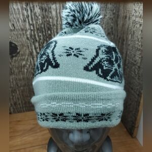 Star Wars Darth Vader Gray Beanie Winter Hat One Size Fits Most Youth Pom